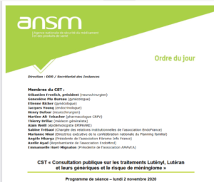 ANSM CST Consultation publique sur les traitements Lutényl, Lutéran